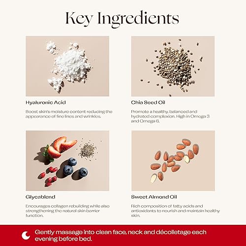 Miniatura 4 de Trilogy Crema de noche reponedora, cuidado de la piel antienvejecimiento para cara y cuello, hidratante para reducir líneas finas y arrugas, con