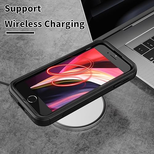 Miniatura 5 de X-belmox Funda resistente para iPhone SE 2022 (3 generación), iPhone SE 2020 (2 generación), 3 en 1 a prueba de golpes a prueba de caídas compatible