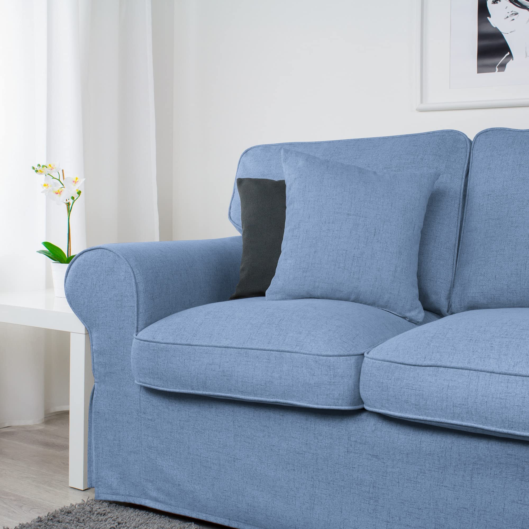 Dagra Bezug für EKTORP 3er-Sofa (ohne Schlaffunktion) (Blue A13)