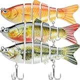 TRUSCEND Easy Catch Swimmax, Magic Noisy Turbulent Wiggling and Vibrating Actions for More Bites, Segmented Swimbait Jointed by Dyneema Strongest Fiber, Lifelike Fishing Lures for Relax Family Fishing
