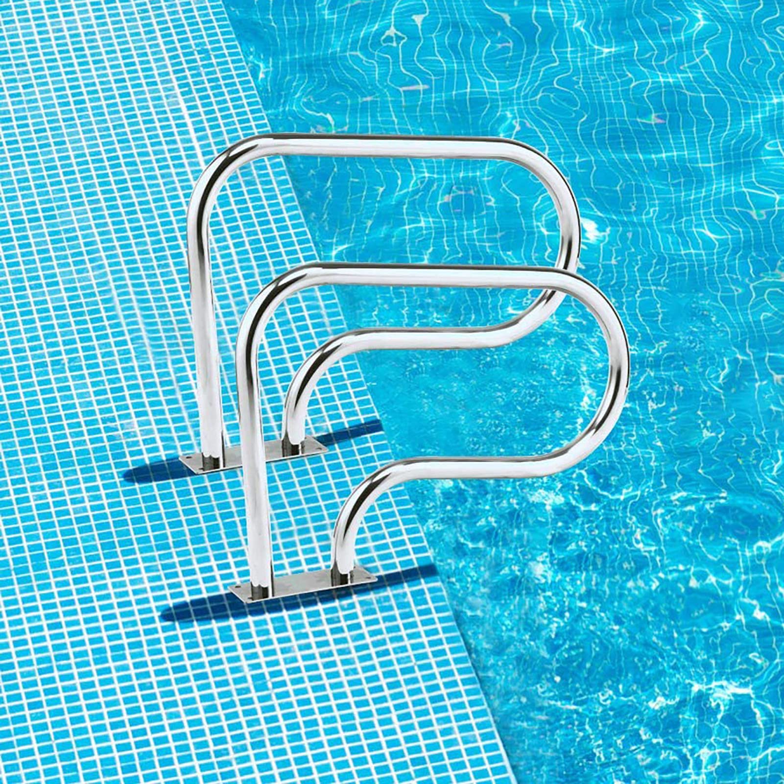 Main courante de piscine escalier inox 304 rampe de sécurité bassin avec platine de fixation