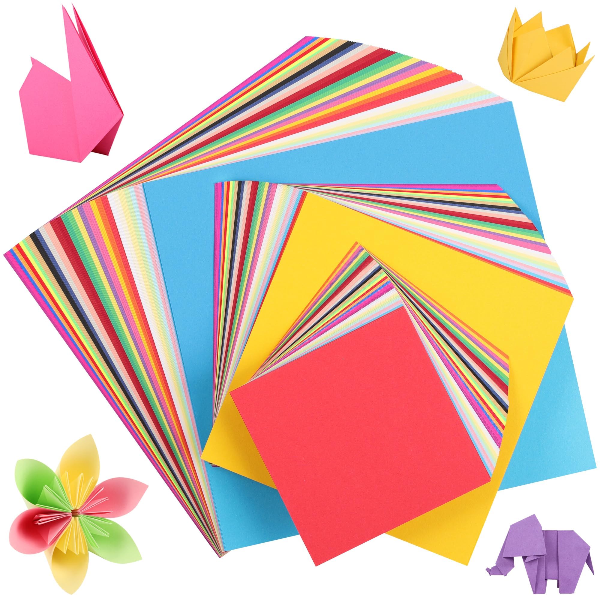 450 Blatt Origami Papier – Tri-Size 10/15/20cm, 30 Farben, 80gsm buntes papier doppelseitiges Faltpapier für Kunsthandwerk UAP06MX1