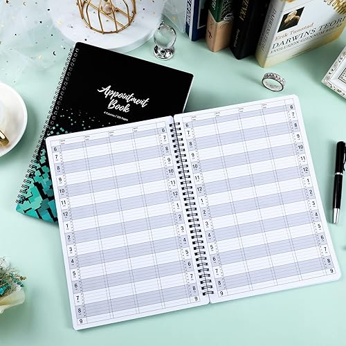 Miniatura 7 de Libro de citas – Libro de citas de salón sin fecha, libro diario y horario con 200 páginas, de 6 AM a 9 PM, planificador diario de intervalos de 15