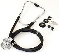 Vista 2 de Primacare DS-9295-BK 30" Sprague Rappaport Style Stethoscope for Doctors, Nurses and Medical Students, First Aid Professional Dual Head Cardiology