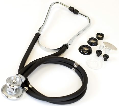 Primacare DS-9295-BK 30 Sprague Rappaport Style Stethoscope for Doctors, Nurses and Medical Students, First Aid Professional Dual Head Cardiology Kit for Men, Women and Pediatric, Black