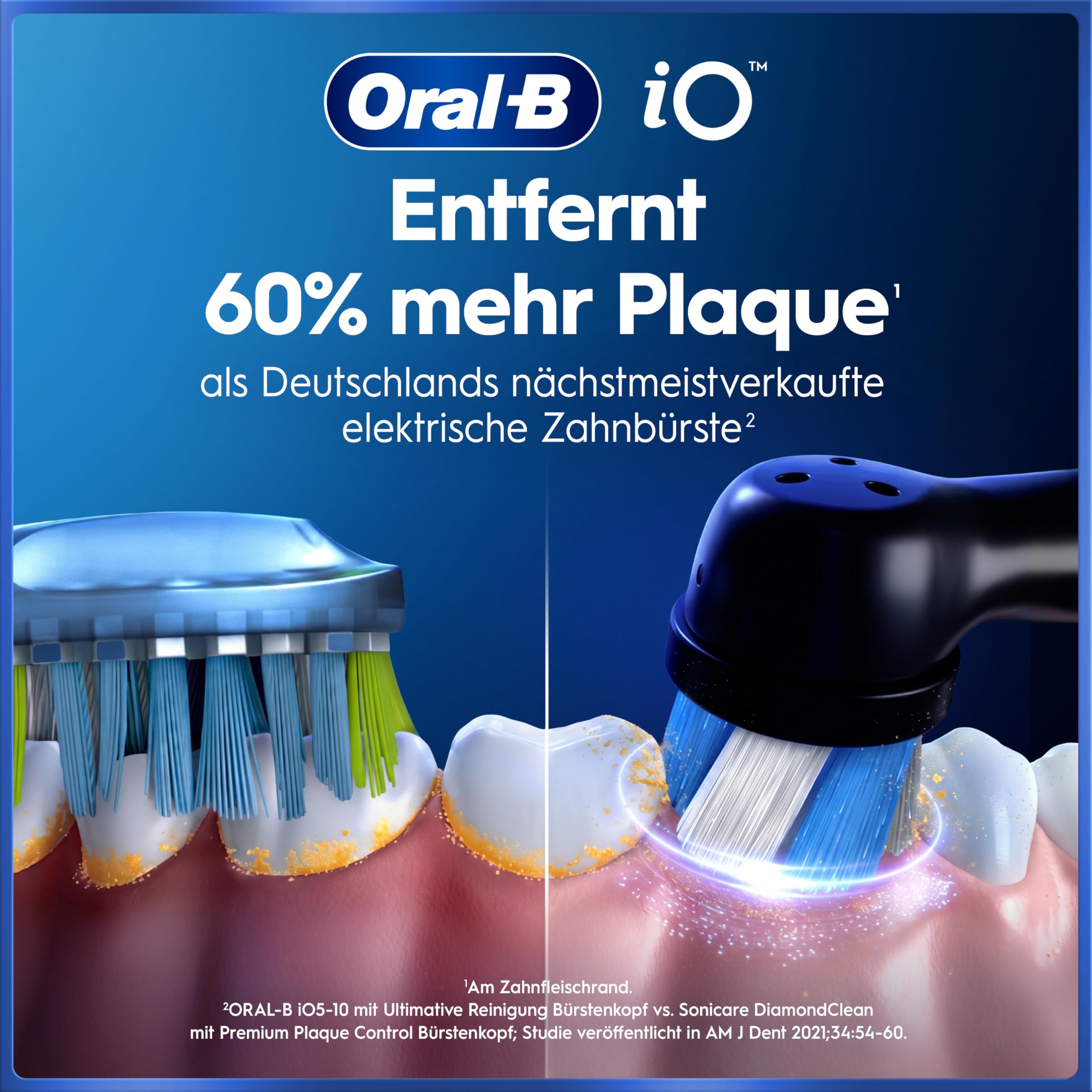 Oral-B iO Series 5 Elektrische Zahnbürste, Schwarz | Inkl. 3 Aufsteckbürsten, Reise-Etui, Electric Toothbrush mit 5 Putzmodi für Zahnpflege