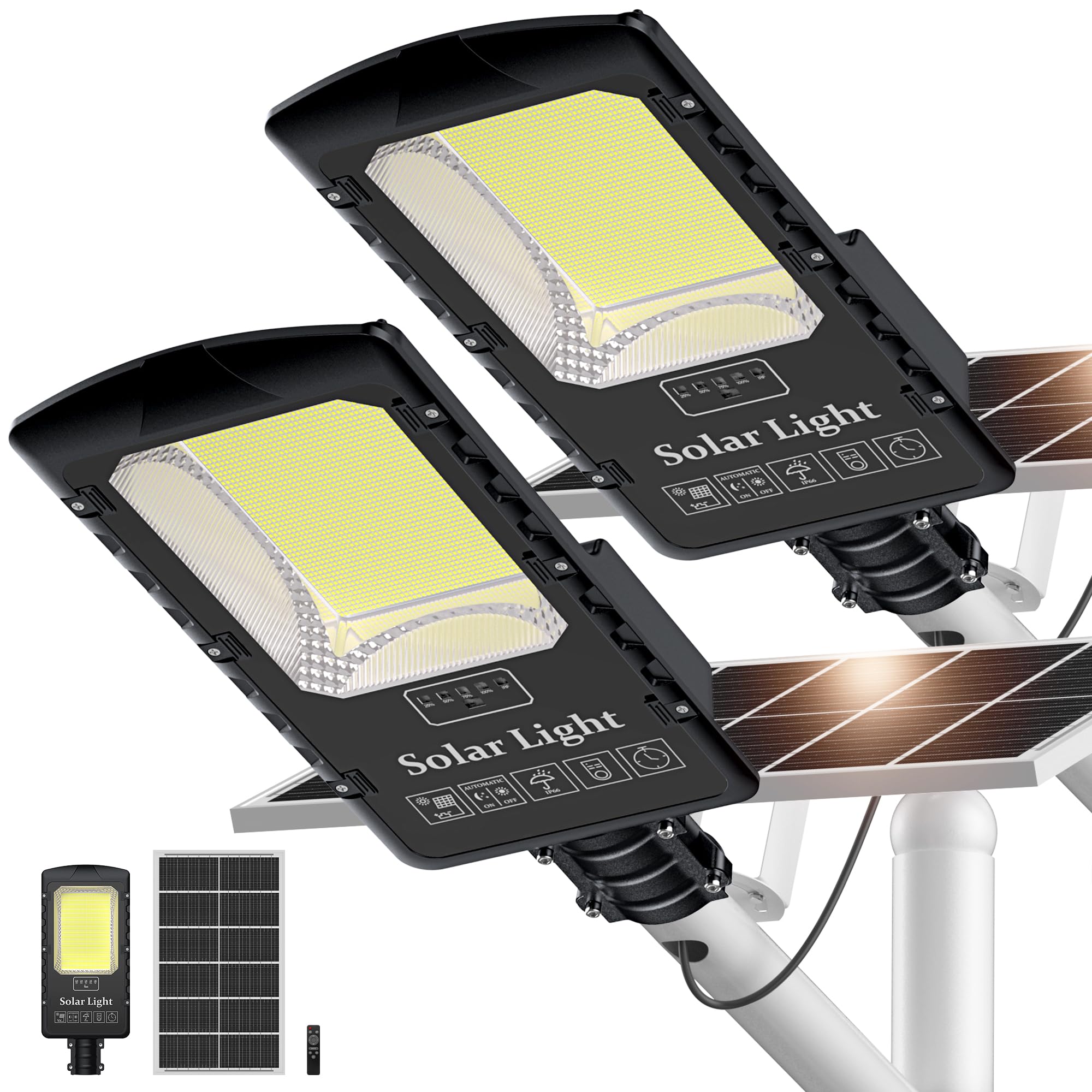 Snapklik Okpro 2pack 12000w Solar Street Lights Outdoor 7000k