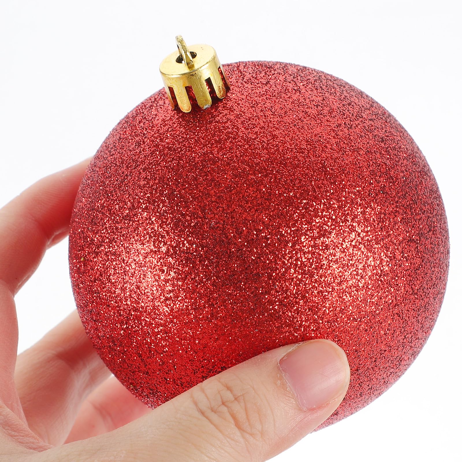 FRCOLOR 135 Pièces Boules de Noël en Plastique Rouges pour Sapin,