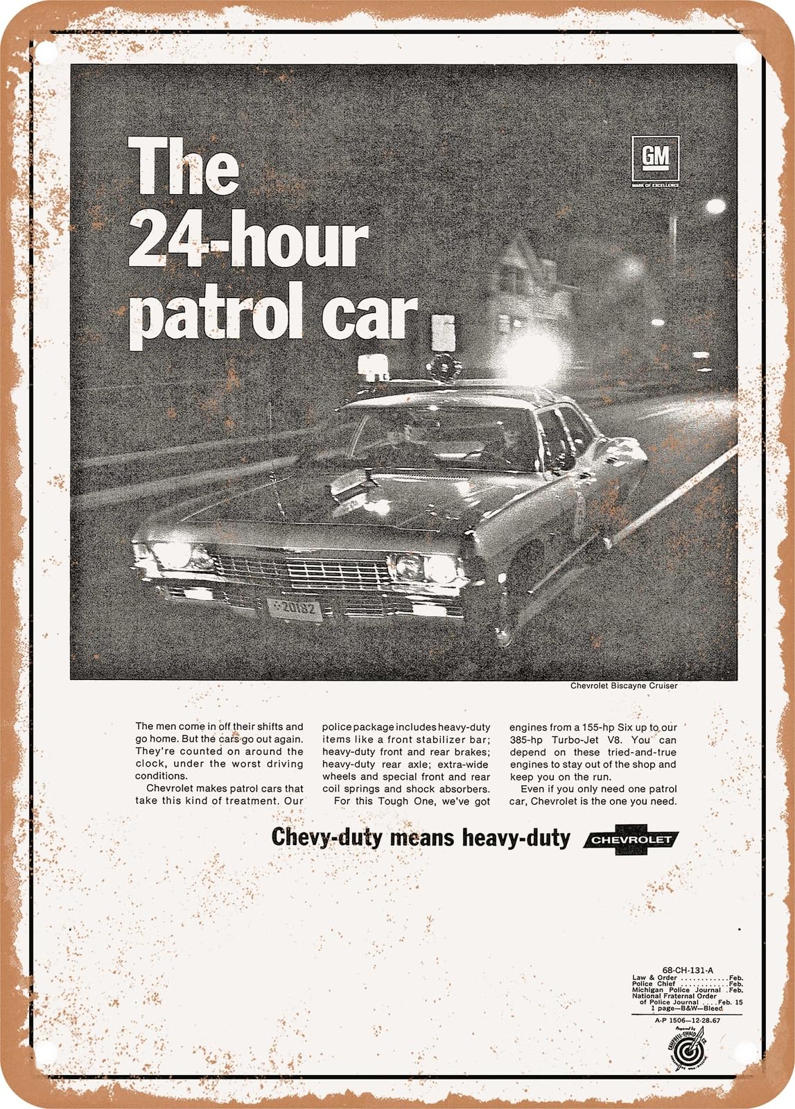 METAL SIGN - 1968 Chevy Biscayne Cruiser Vintage Ad home decor