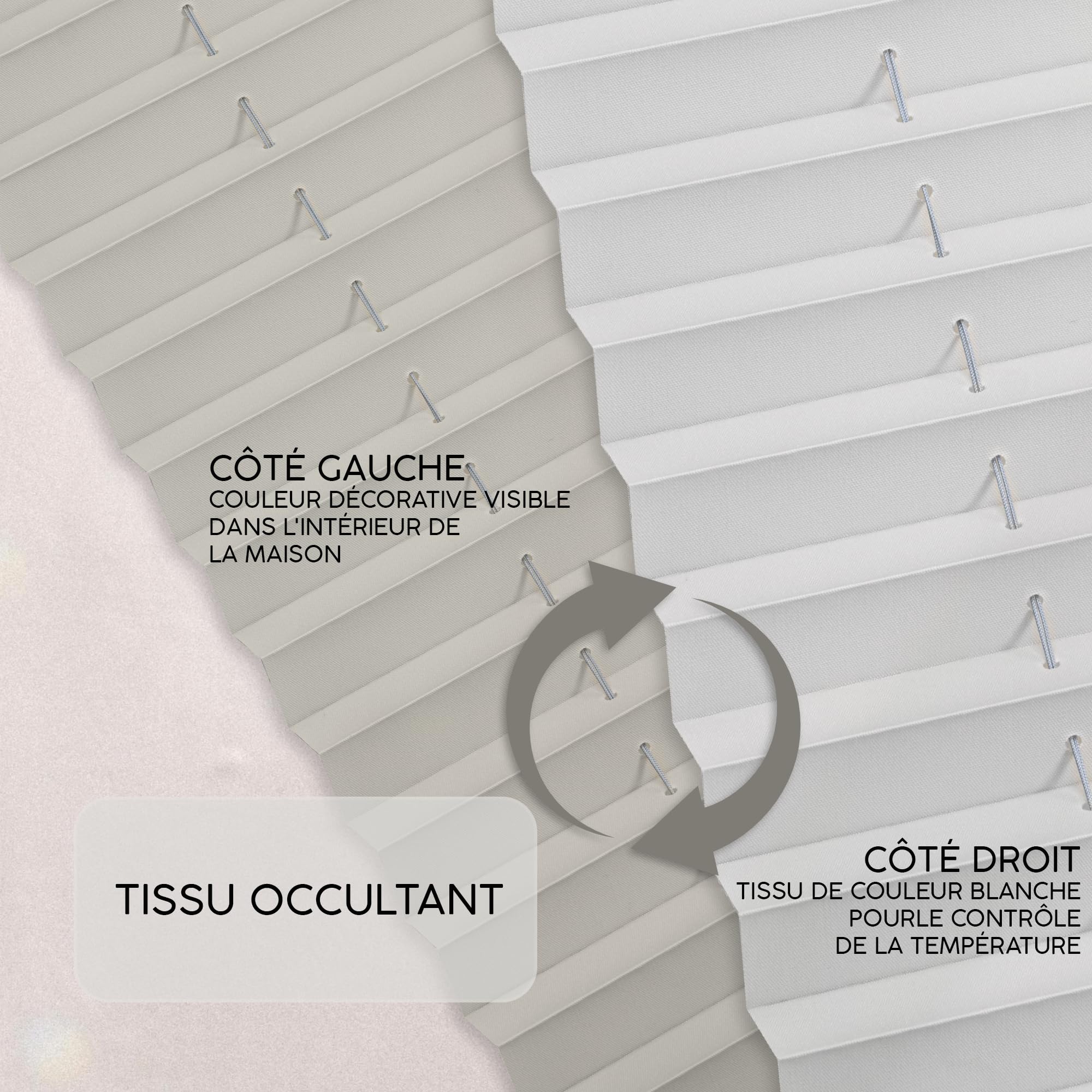 Concept Blinds Store Plissé pour Fenêtre de Toit – Occultation partielle (Blackout) - sur Mesure, 7 Couleurs, Réglable Haut/Bas, Pose Facile avec Perçage – Plissé Personnalisé pour Fenêtre de Toit