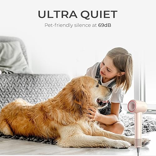 Miniatura 6 de TYMO Secador de pelo iónico, secador de pelo de alta velocidad para secado rápido sin daños, secador de pelo silencioso profesional con iones