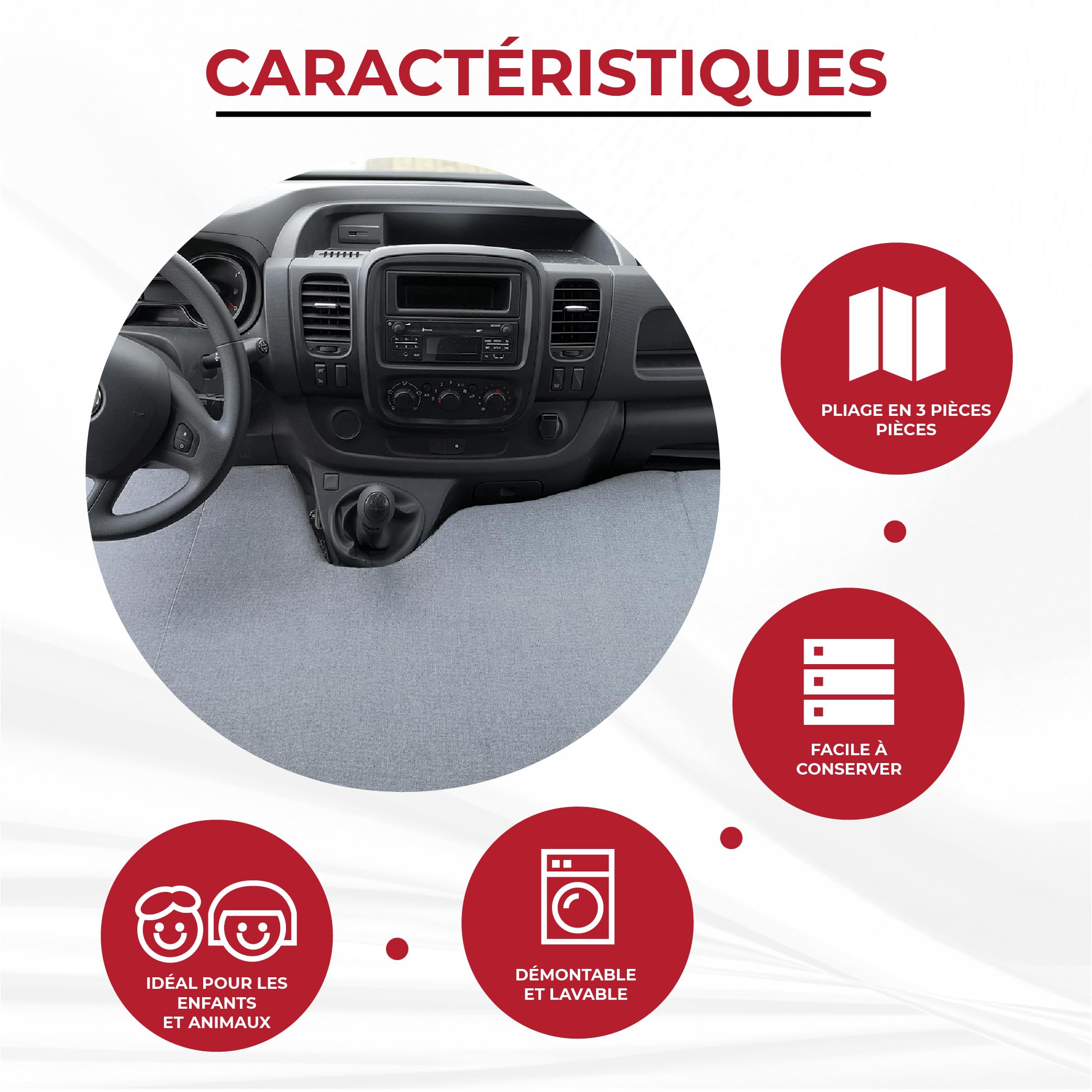 Lit Avant Pliable pour Renault Trafic, Fiat Talento, Nissan NV300, Opel Vivaro (2002-2024)