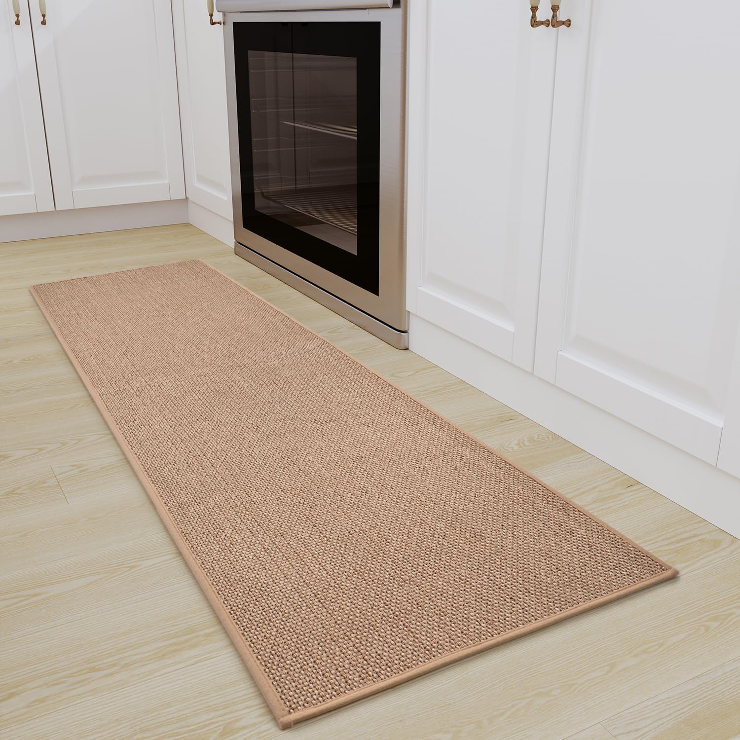 SIXHOME Tapis de Cuisine antidérapants Tapis Lavable en Machine absorbants et résistants aux Taches(Beige,50 * 80cm)