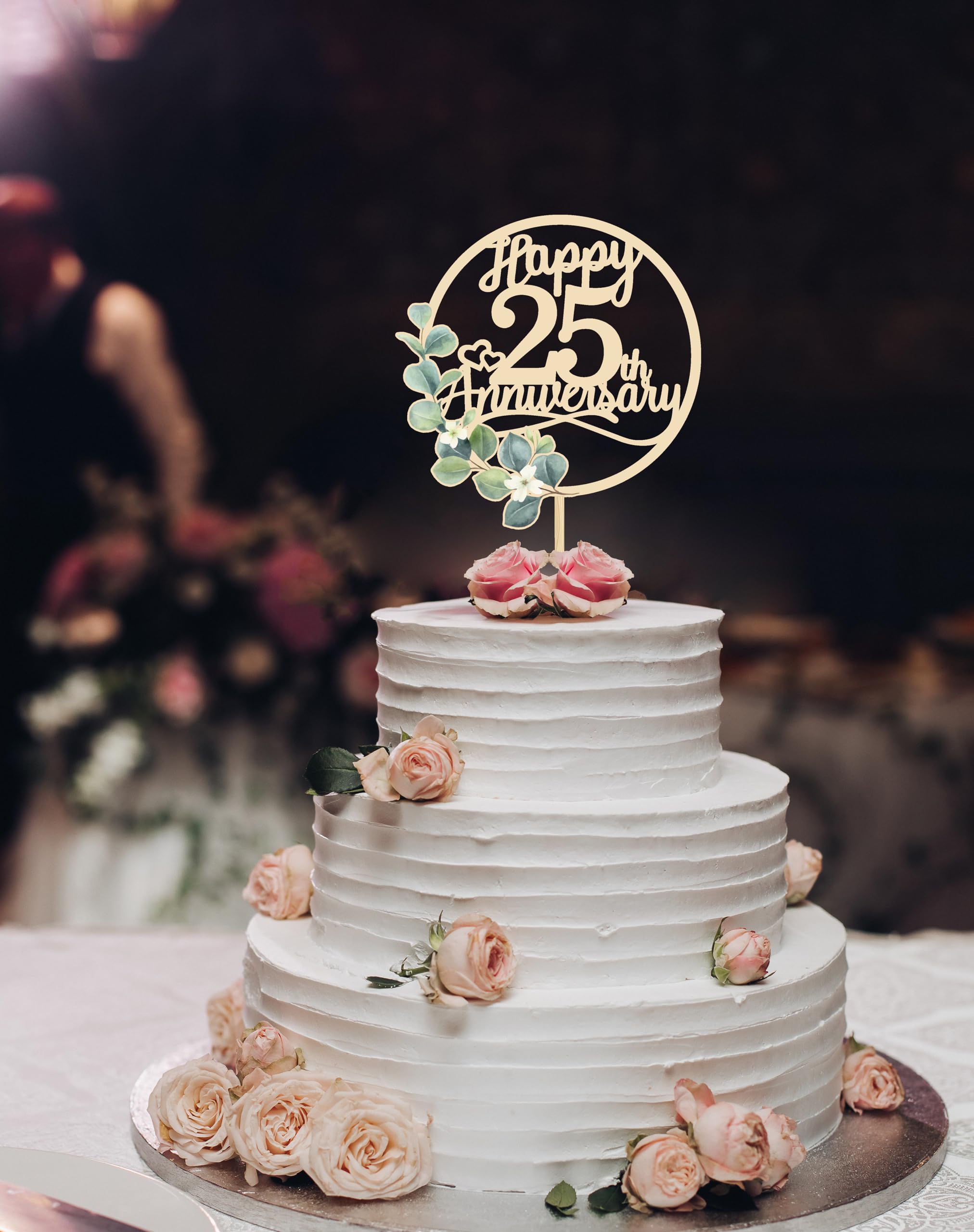 Happy 25th Anniversary Cake Toppers, 25th Anniversary Party Decorations, 25 Wedding Party, Company Decor - Image 2