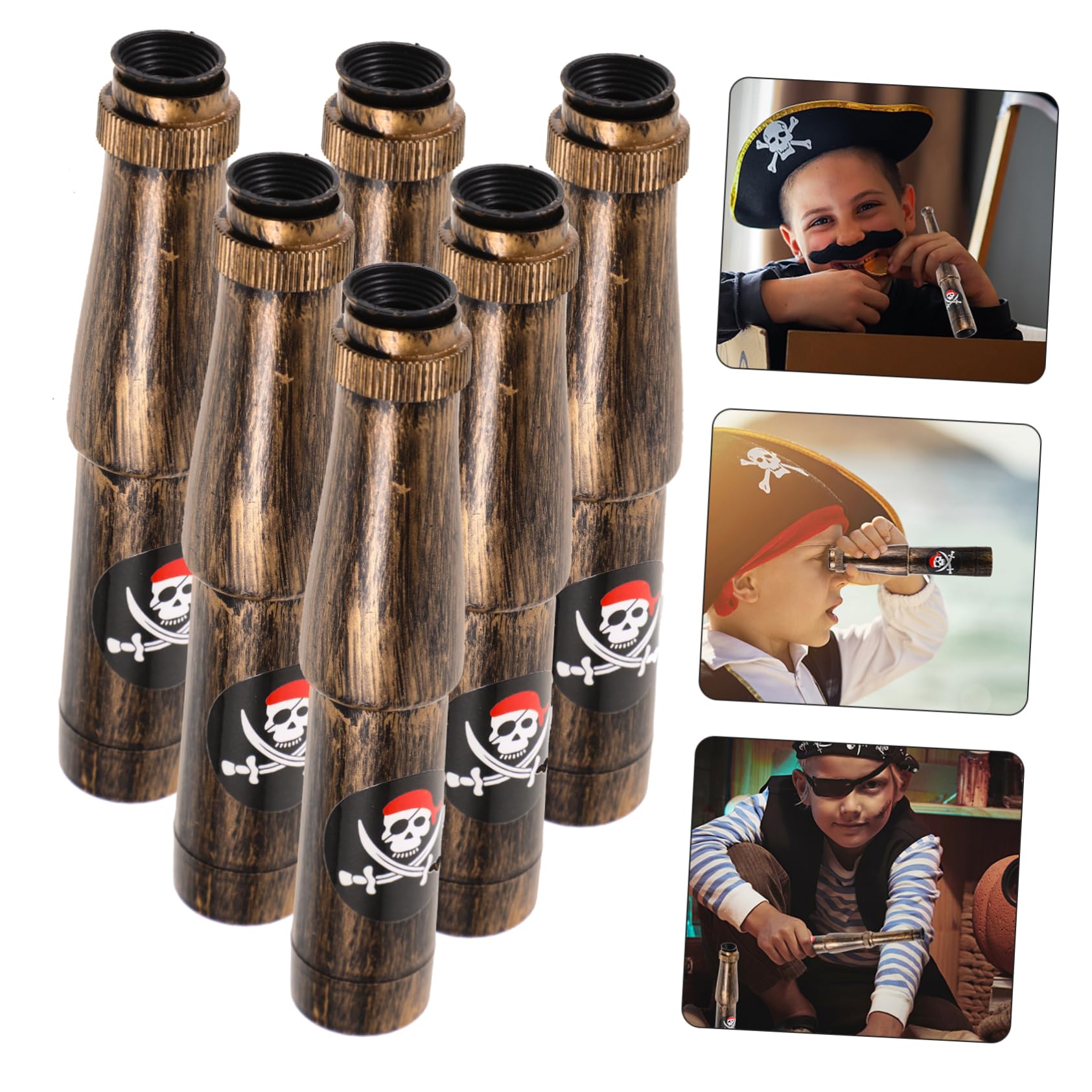 BESPORTBLE 6pcs Portable Pirate Monocular Telescope Retro Design for Pirate Parties Easy to Carry and Store for Birthdays Halloween and Festivals