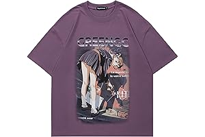 Rapidstreet Men's Washed T-Shirt with Vibrant Harajuku Streetwear Graphic