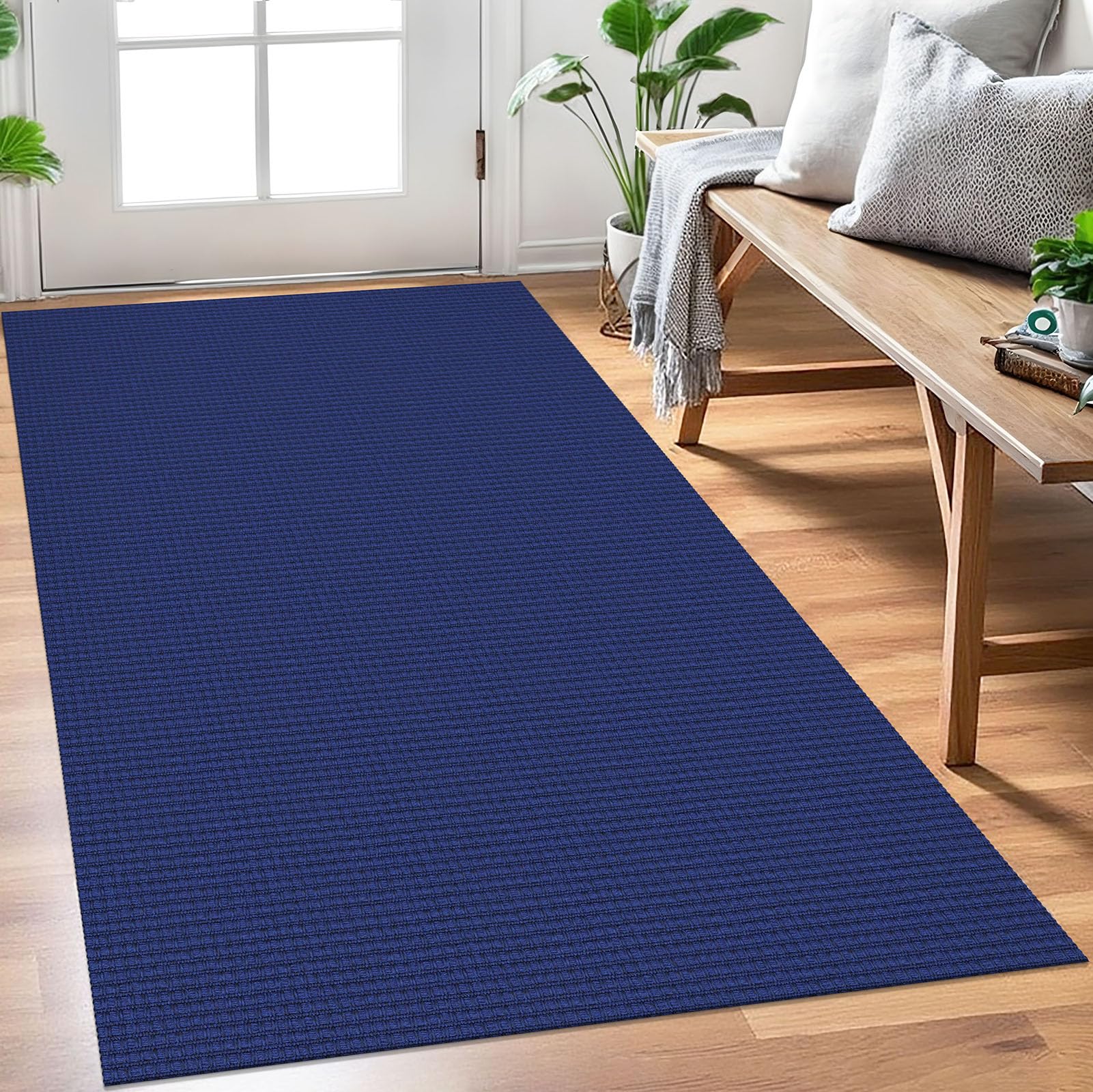 EARTHALL Woven Area Rug 3x5 Ft Washable Rugs for Entryway Braided Non Slip Rubber Backed Throw Rugs Door Mat Indoor Outdoor Entrance Cotton Carpet for