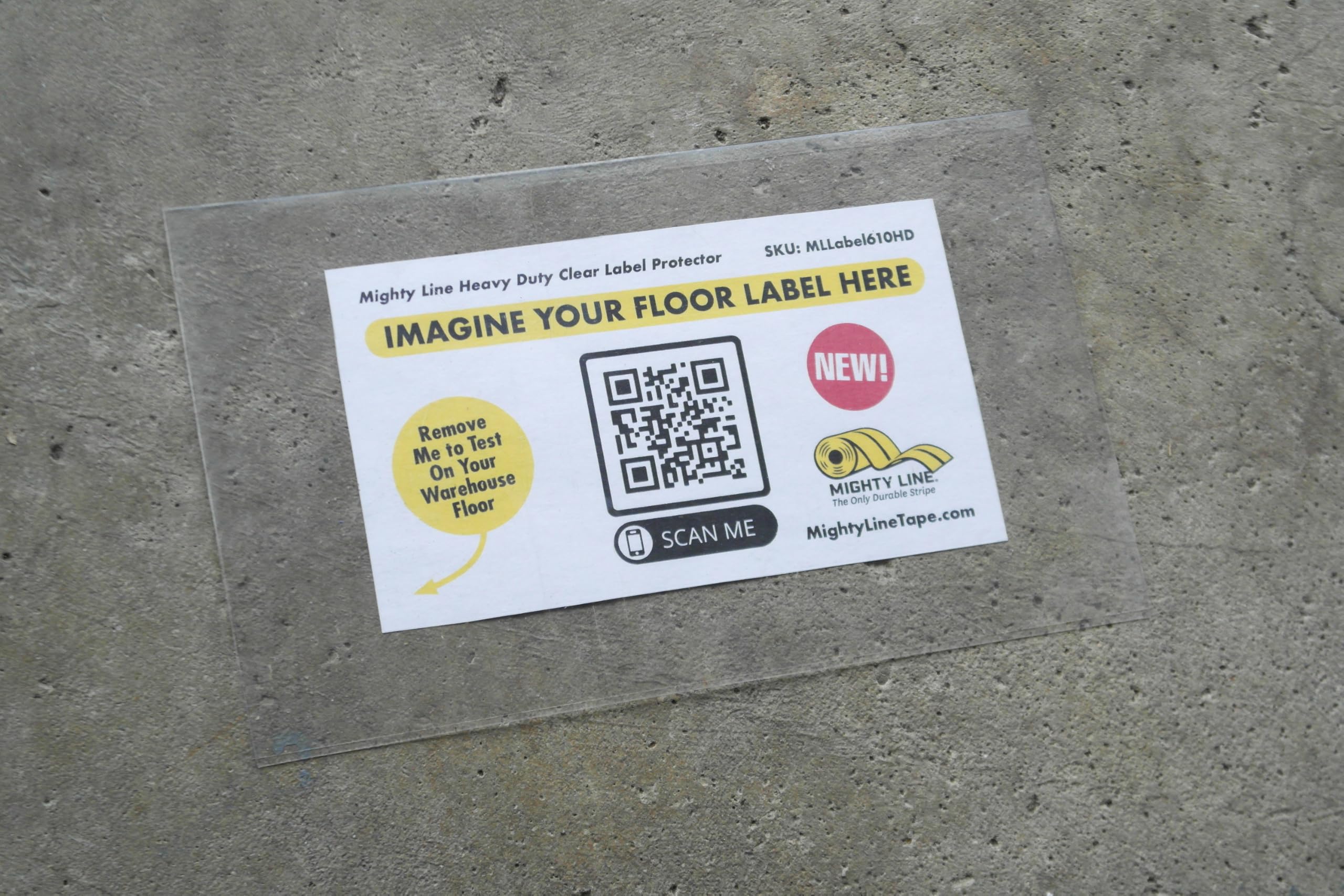 Mighty Line Heavy Duty Clear Label Protectors Cover for Protecting Floor Markings, Barcodes, Numbers and Stickers, Pre-Cut Roll, Peel and Stick,