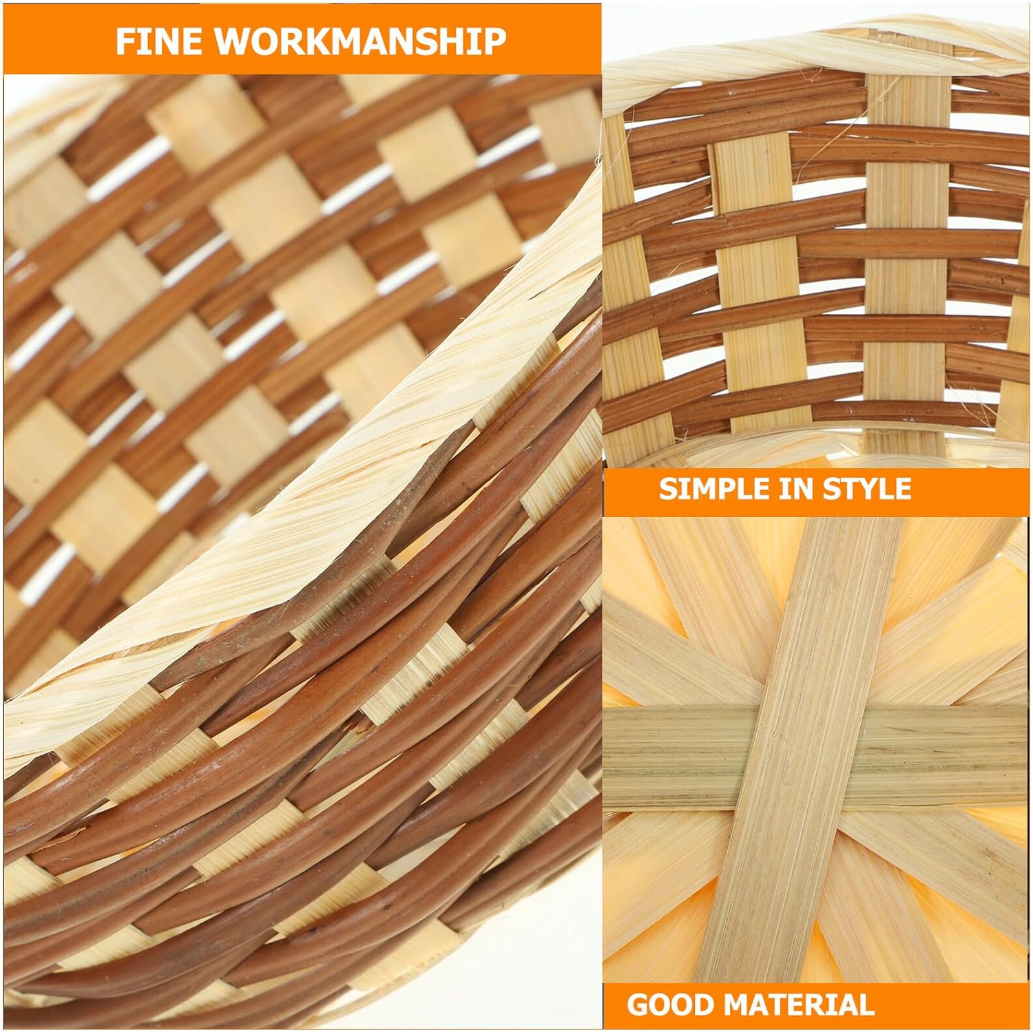 12pcs Handmade Weaving Fruit and Bread Storage Basket Set, Multi-function Household Food Organizer for Kitchen Countertop and Dining Use