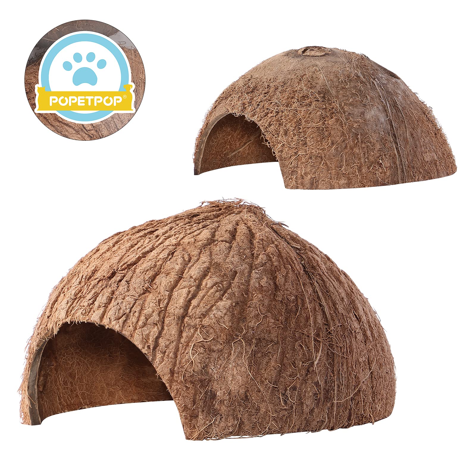 POPETPOP 2Pcs Hermit Crab Climbing Toys Coconut Shell Natural Hut