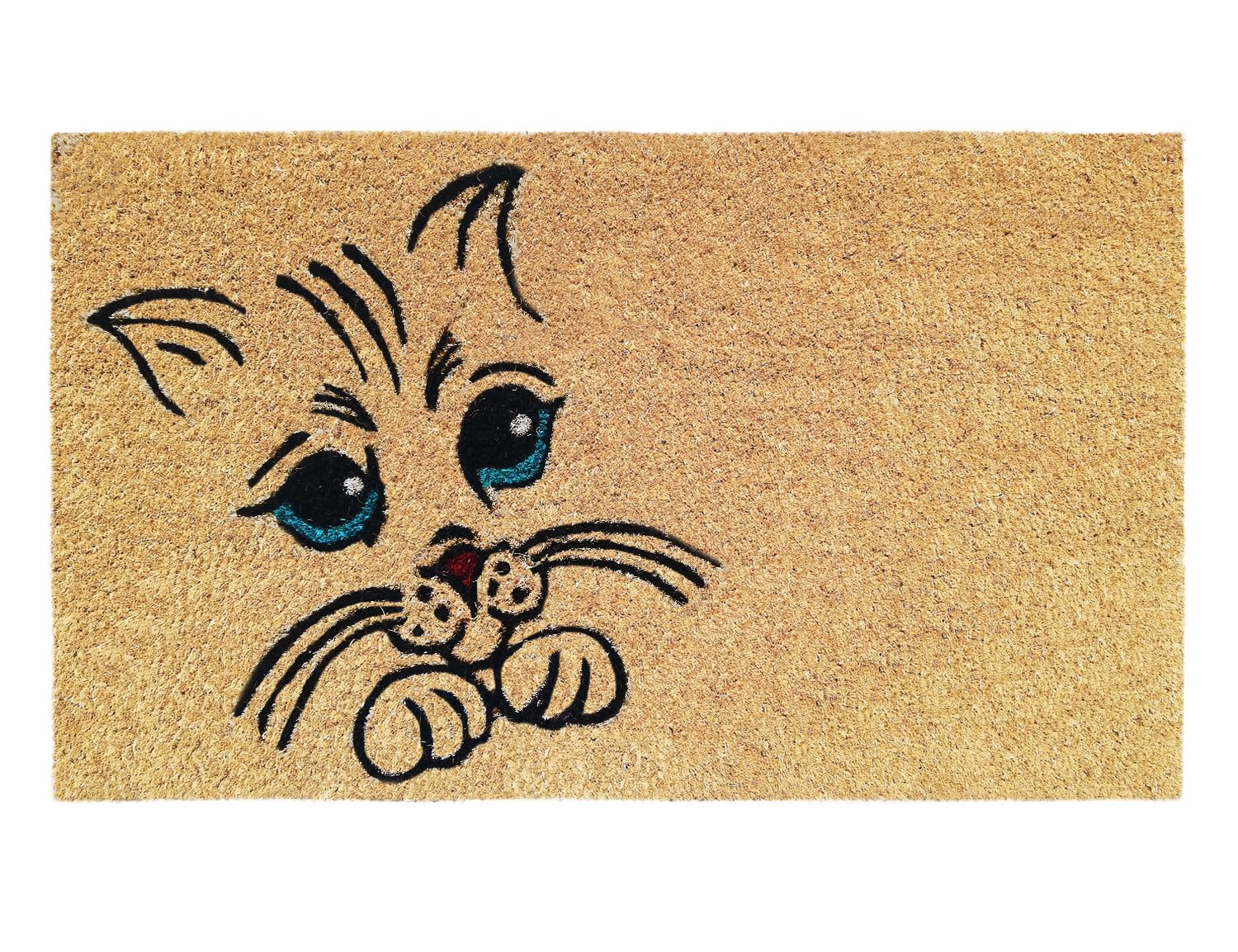 Banzaii Felpudo de Coco Entrada Casa 40x70 cm con Base Antideslizante – Miau