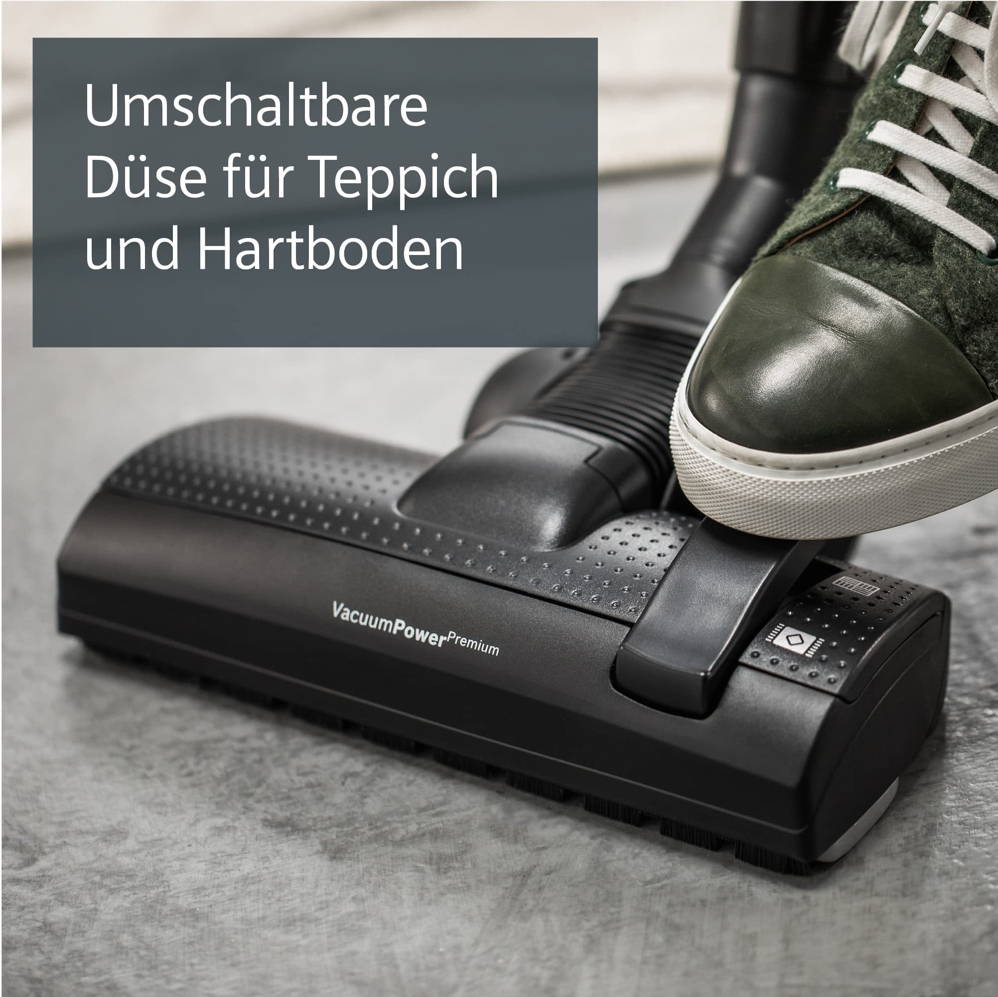 Siemens Staubsauger mit Beutel Q5.0 extreme silencePower VSQ5X1230, ideal für Allergiker, Hygiene-Filter, starke Saugleistung, Bodendüse für Parkett, Teppich, Fliesen, langes Kabel, 850 W, schwarz