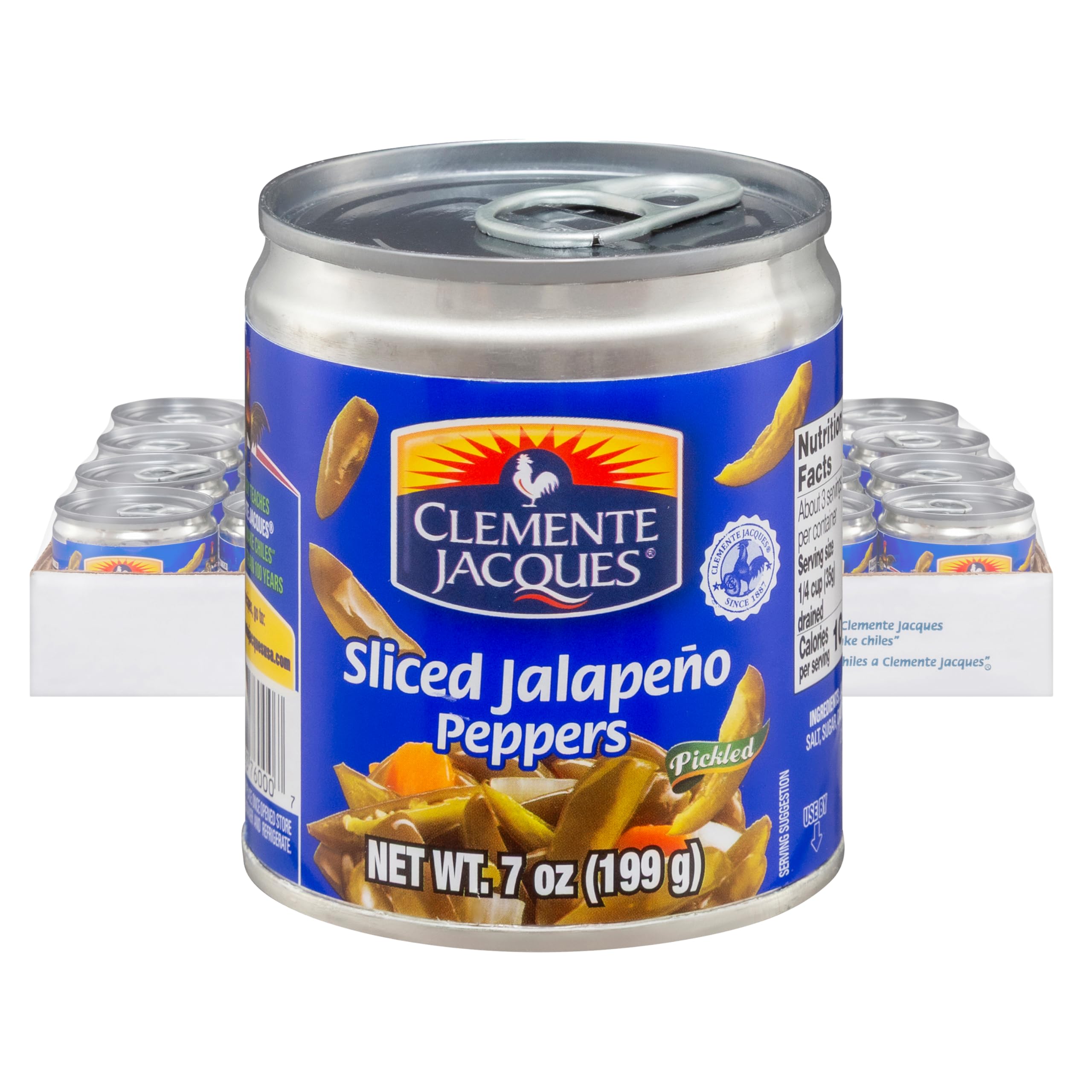 Clemente Jacques Sliced Jalapeño Peppers, 7 oz (Pack of 24)