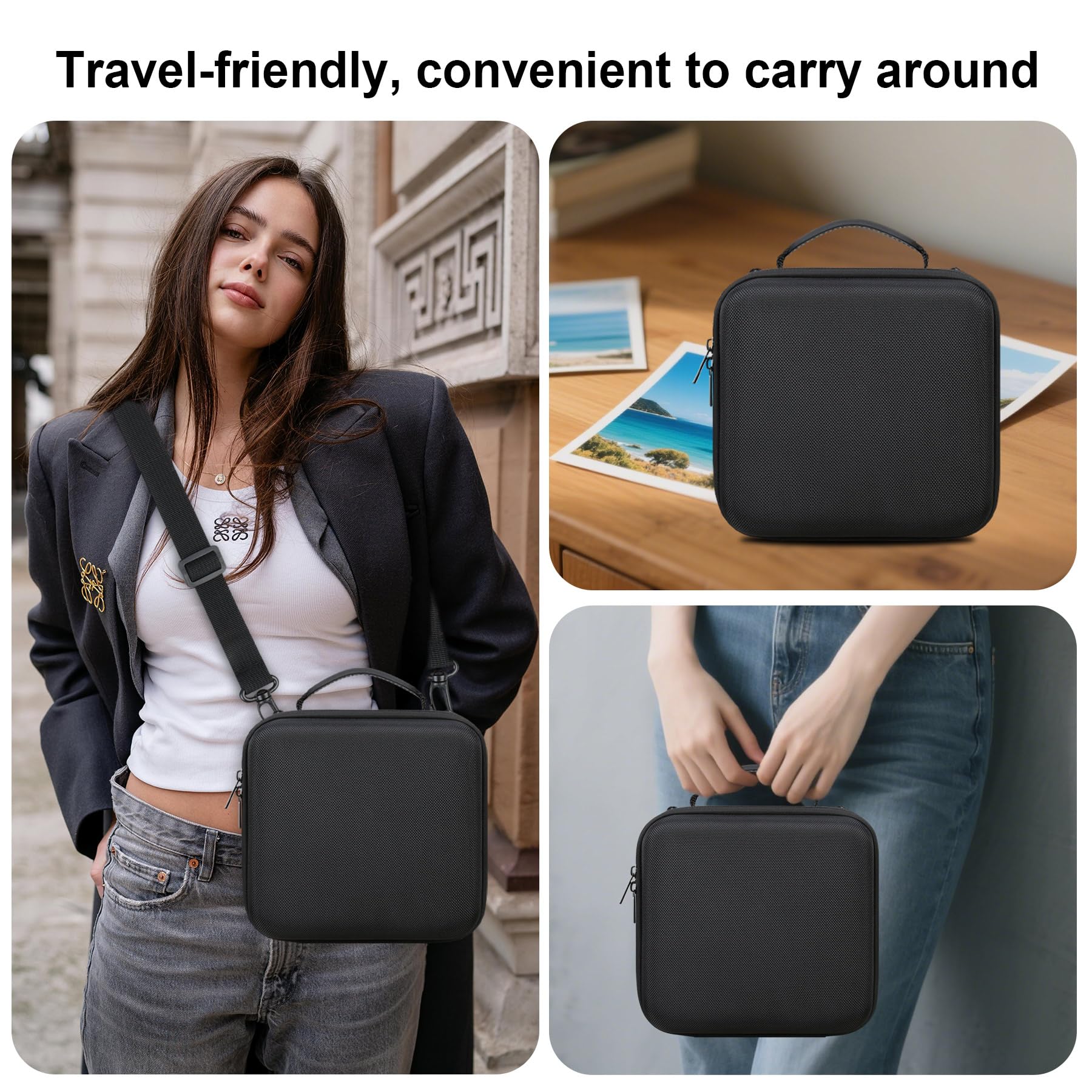 BOVKE Viaje Estuche para Canon EOS 2000D / 4000D /250D / R6 Mark II / R8 / R10 / R100 Cámaras y Otras cámaras SLR DSLR, Objetivo Extra y trípode con divisores y Correa de Hombro, Negro