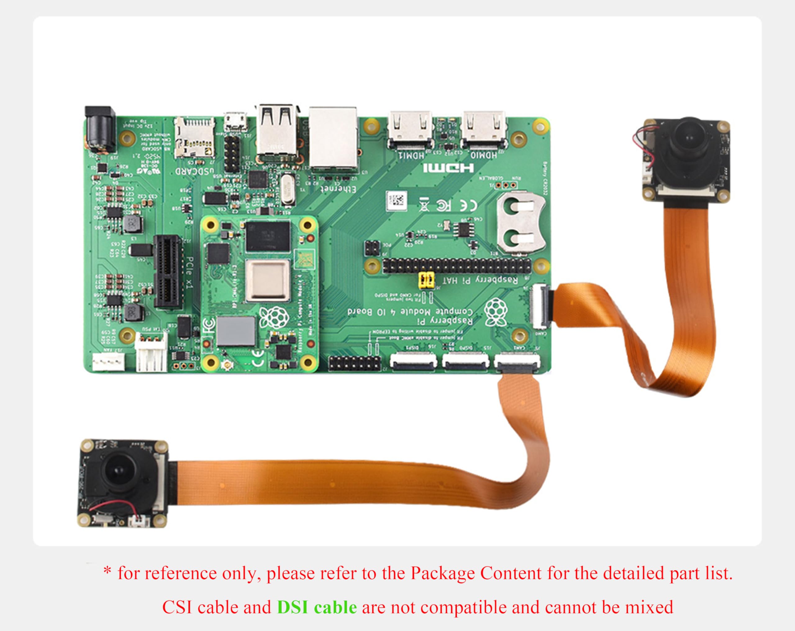 Raspberry Pi HQ Camera + CSIケーブルセット500mm CSI FPC Flexible Cable for Raspberry Pi 5, 22Pin to 15Pin, 0.5 M