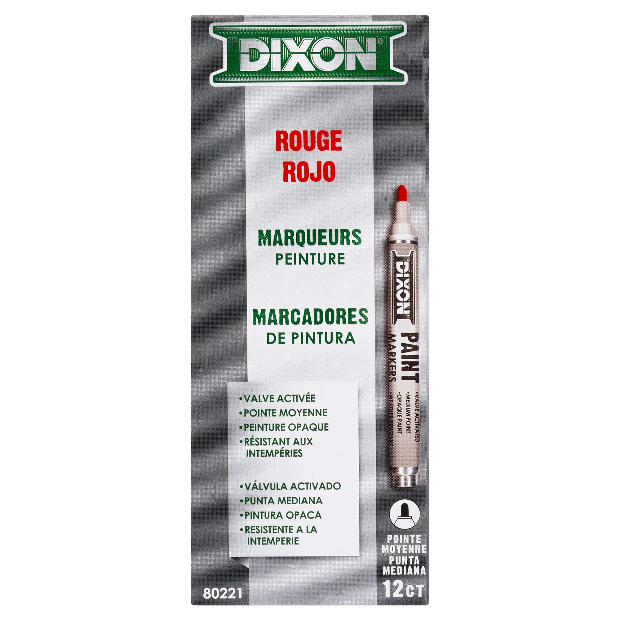 Amazon.com: Dixon Paint Markers, Medium Tip, Box of 12, Red