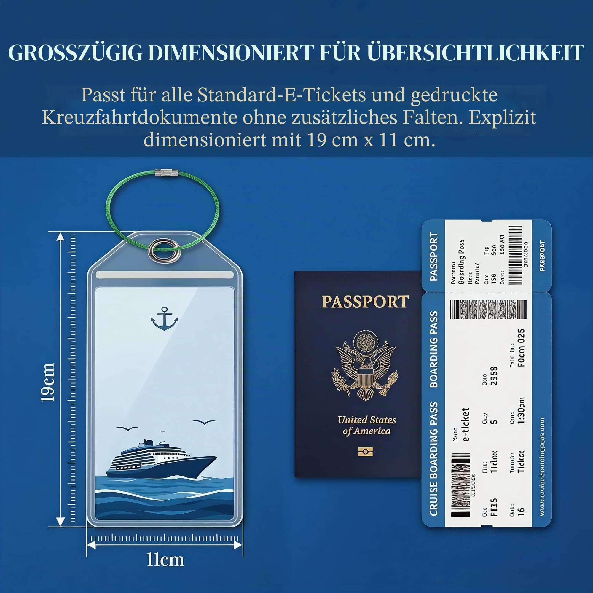 6er Pack Kofferanhänger Kreuzfahrt für AIDA TUI Mein Schiff MSC, Wasserdicht Luggage Tag Holder mit Edelstahl-Metallband, Cruise Essentials 2026, Cruise Accessories Gepäckanhänger