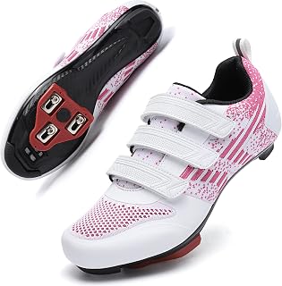 Kyedoo Unisex Cycling Shoes for Peloton & Shimano SPD: Pre-Installed Delta Cleats, Breathable Mesh, 3 Adjustable Straps for Indoor Outdoor Road Biking Men Women