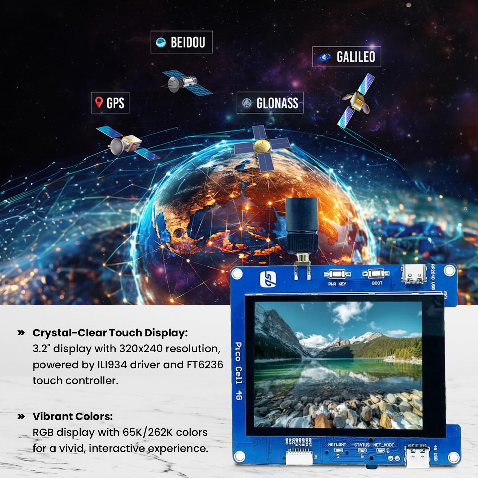 SB COMPONENTS Pico Cell 4G con antenna Alimentato dal chip RP2040 e modulo cellulare Quectel EG25-G 4G LTE a 32 bit doppio ARM Cortex-M0+ microcontrollore che vanta 8 MB per connettività e creatività