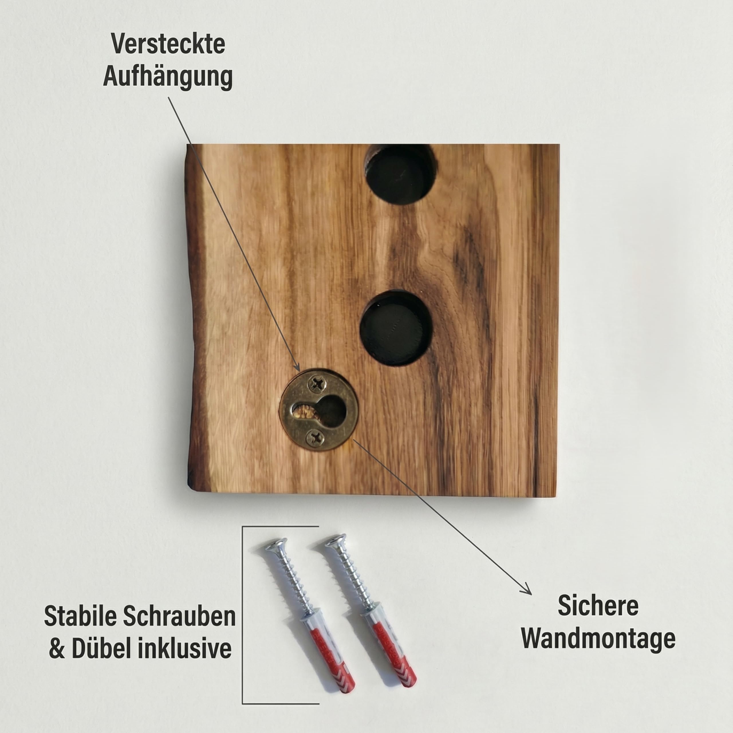 magnetische Messerleiste aus massiver Eiche mit natürlicher Baumkante - handgefertigt in Deutschland - stilvolles Geschenk für Sie & Ihn - edles Küchenzubehör