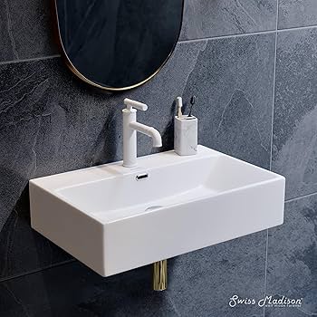 M*  Amazon.com: Claire 24” Rectangle Wall-Mount Bathroom Sink