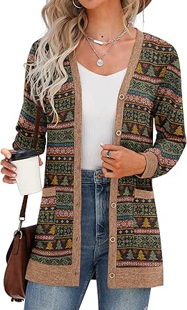 Casual Christmas Cardigan Over a Basic Tee