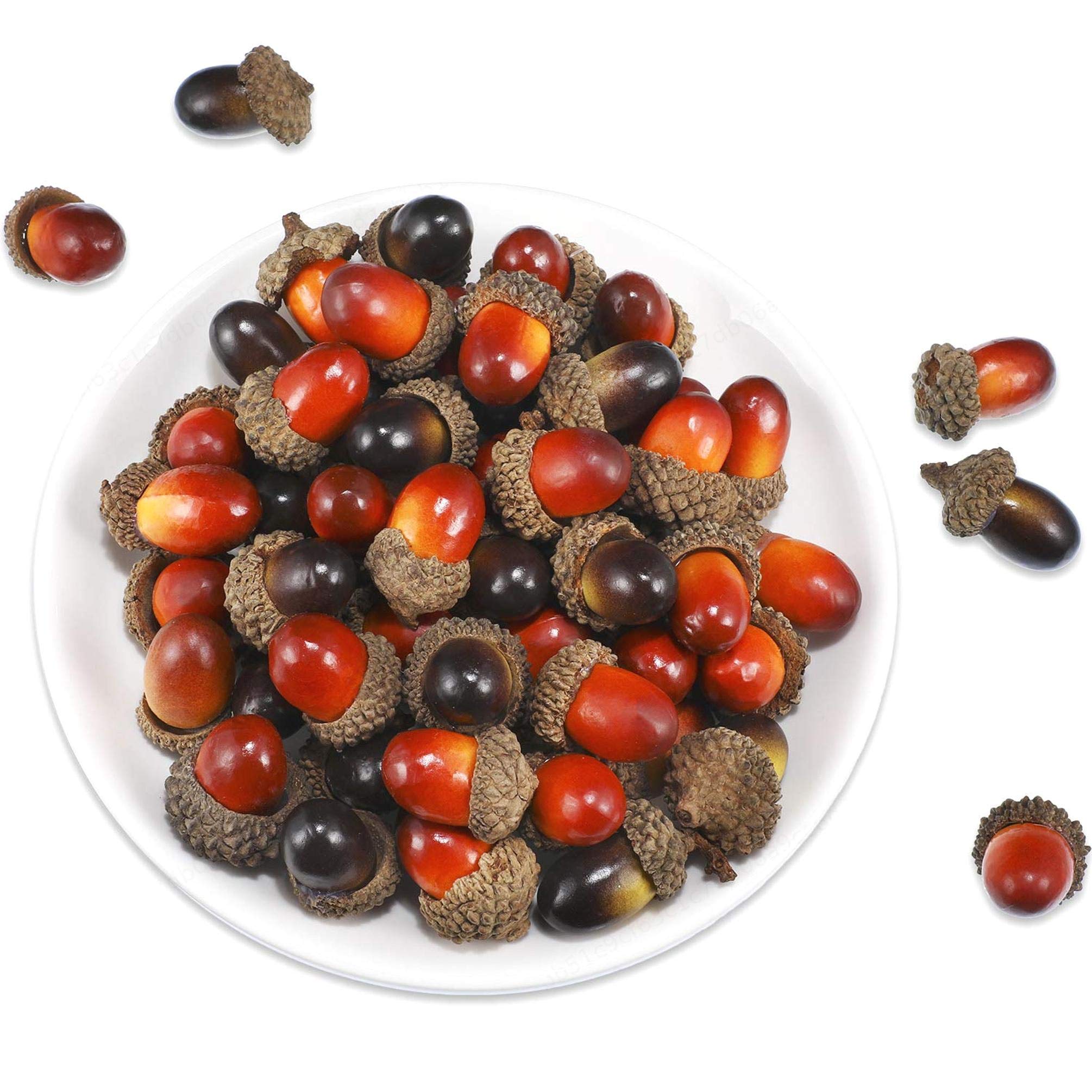 iMiMi Acorns Decor Craft Artificial 100 Pcs Acorns Fake Fruit Props Acorns Decoration for DIY Handcraft Party