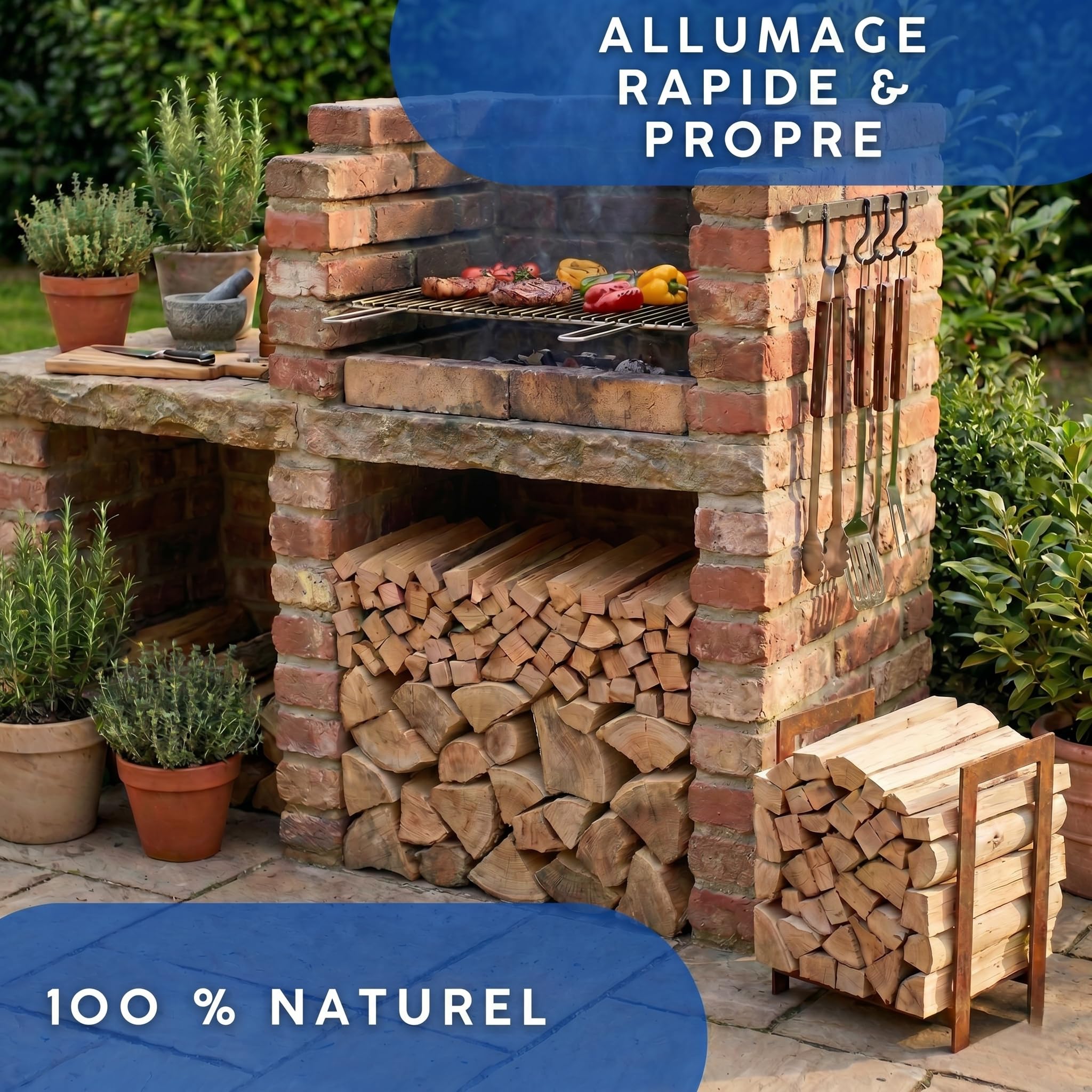 Bois d'allumage en chêne 100 % naturel, sec et sans produits chimiques, pour cheminée, four et barbecue, bâtonnets de 30 cm, 30 kg