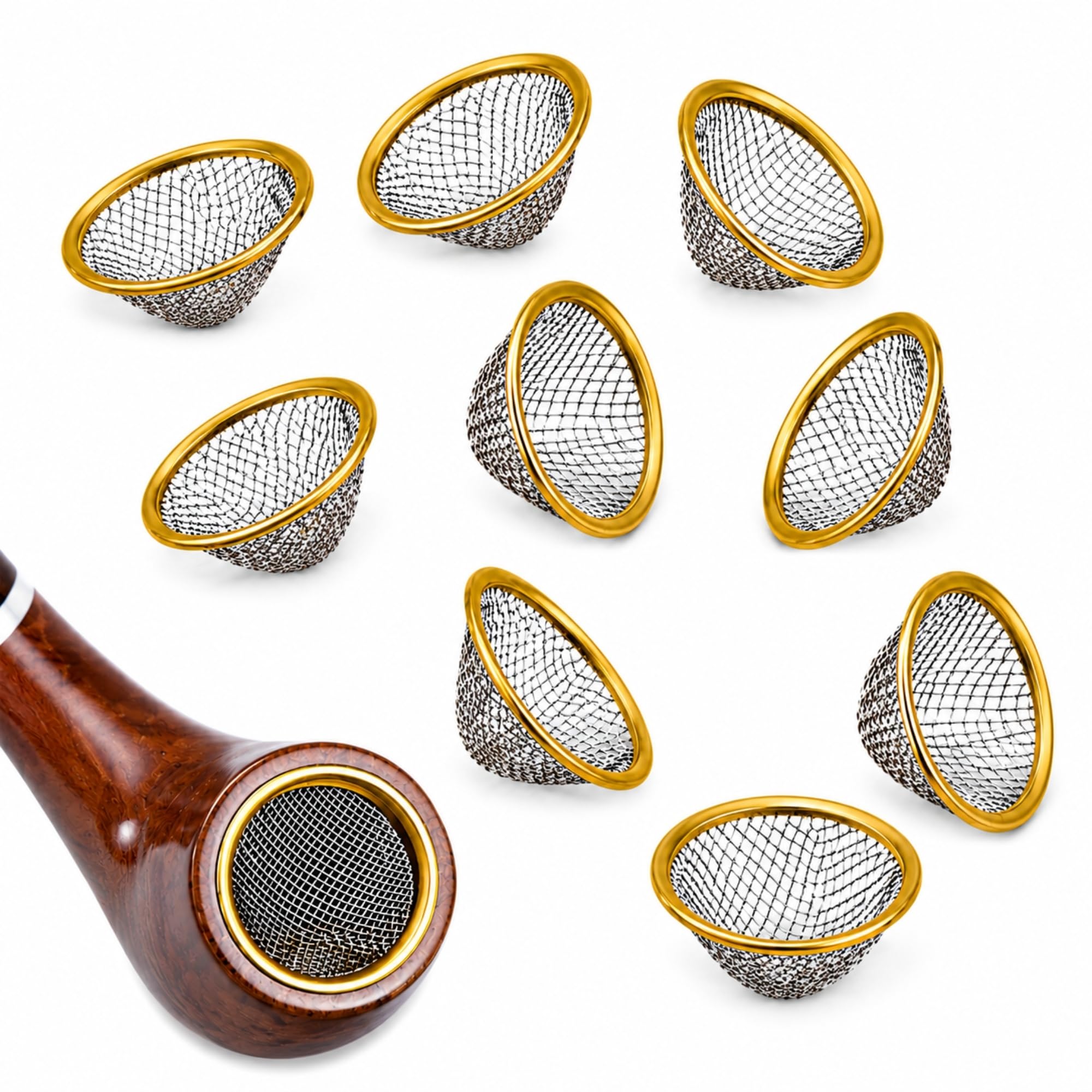 Fenny's Creation Conical Bowl Pipe Screens Gauzes, 20Mm Pipe Screens Filters, Pipe Bowl Screens Gauzes, Pipe Smoke Screen Filters (5)