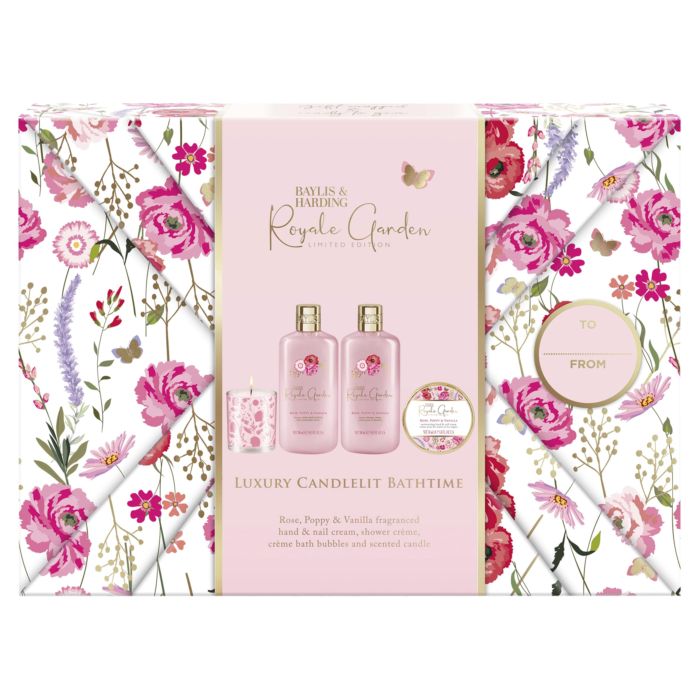 Baylis & Harding Royale Garden Luxus Bade- und Kerzen-Geschenkset, 1 Packung