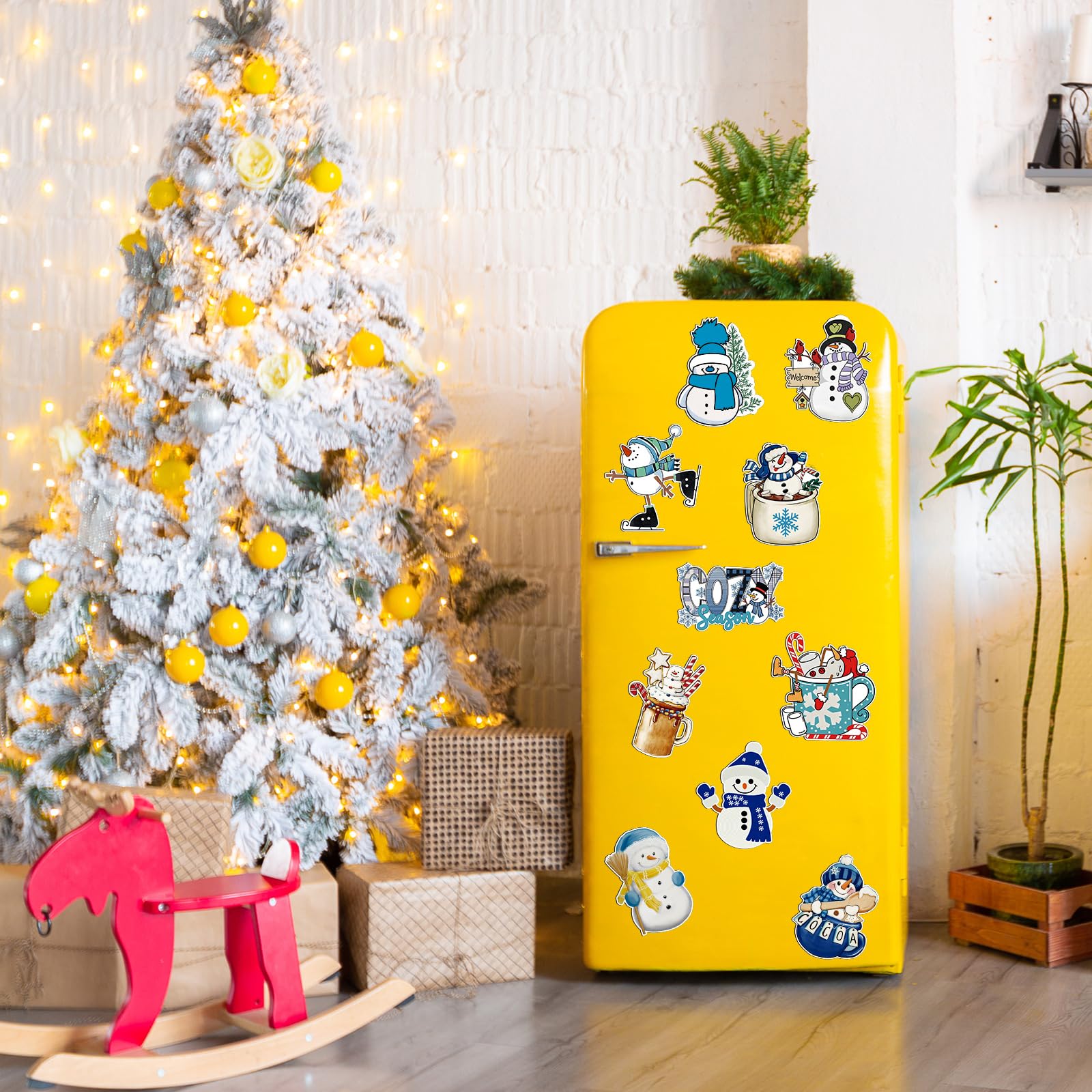 Snapklik.com : 10 Pcs Christmas Snowman Refrigerator Magnets Cartoon ...