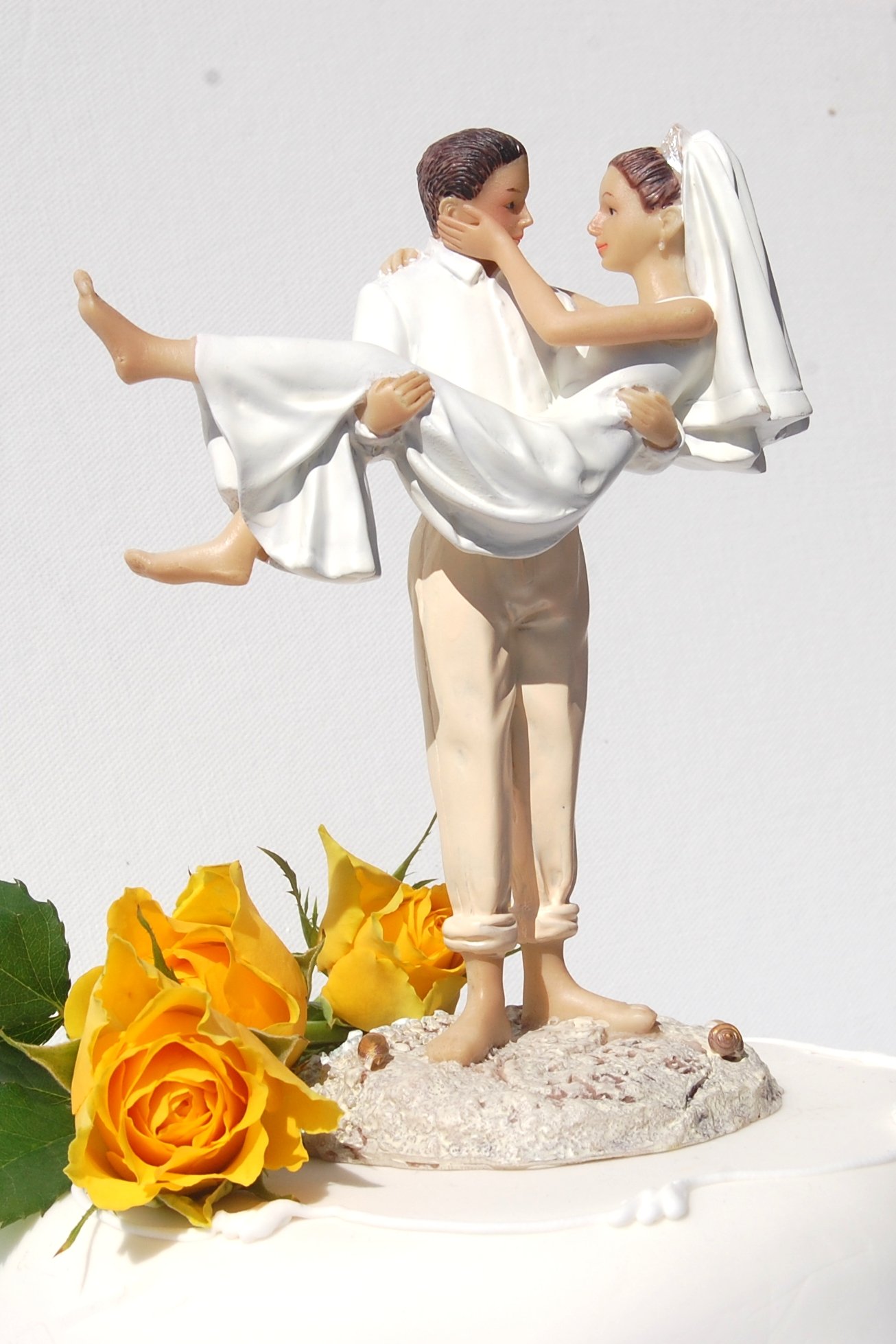 DreamWedding-UK Wedding Cake Toppers/Bride and Groom Figures/Sitting/Standing, Artificial Resin, Number 14, 5 x 12 x 12 cm - Image 2