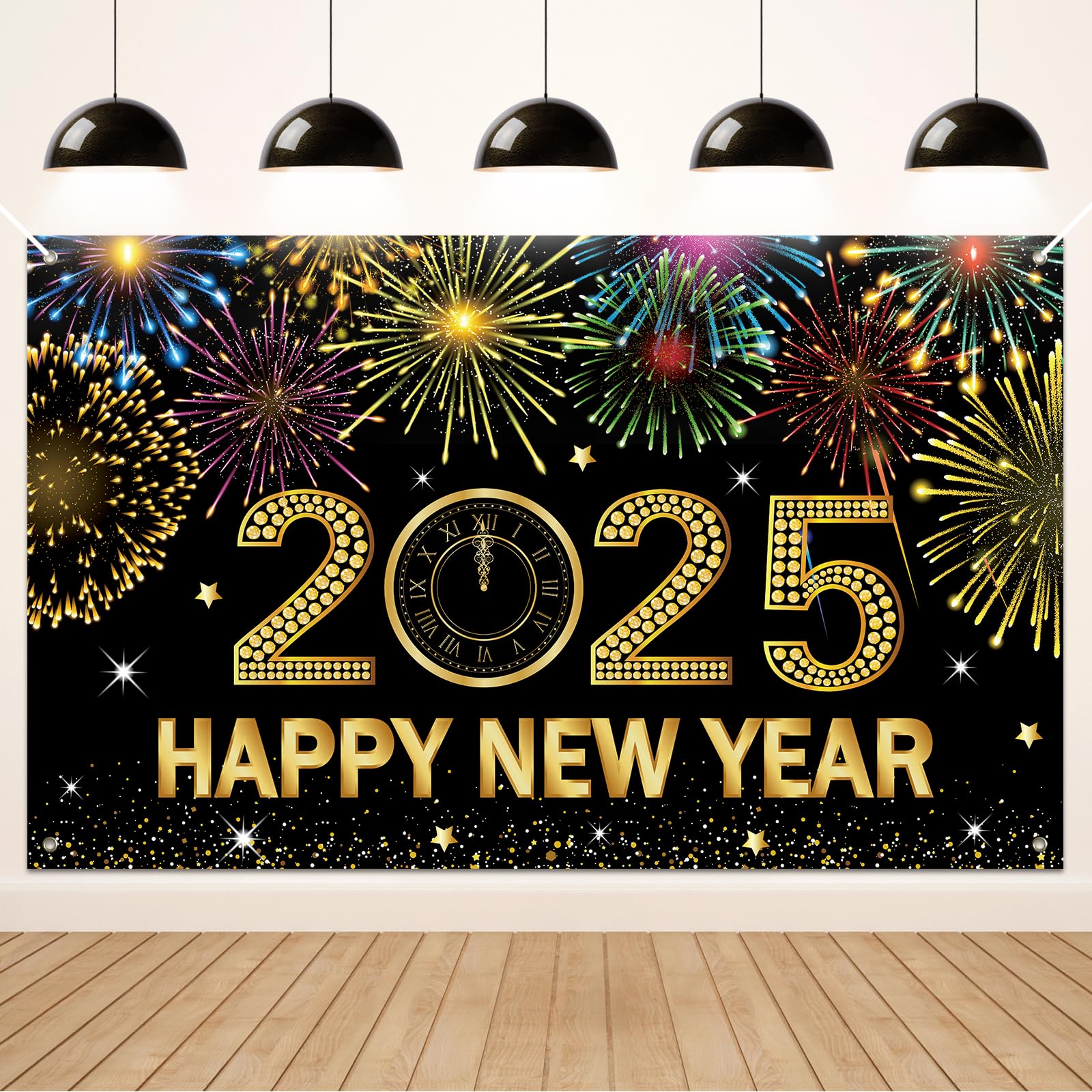 Koliphy 2025 New Year's Eve Party Banner, Happy New Year Decoration, New Year Celebration Background Decor Indoor & Outdoor