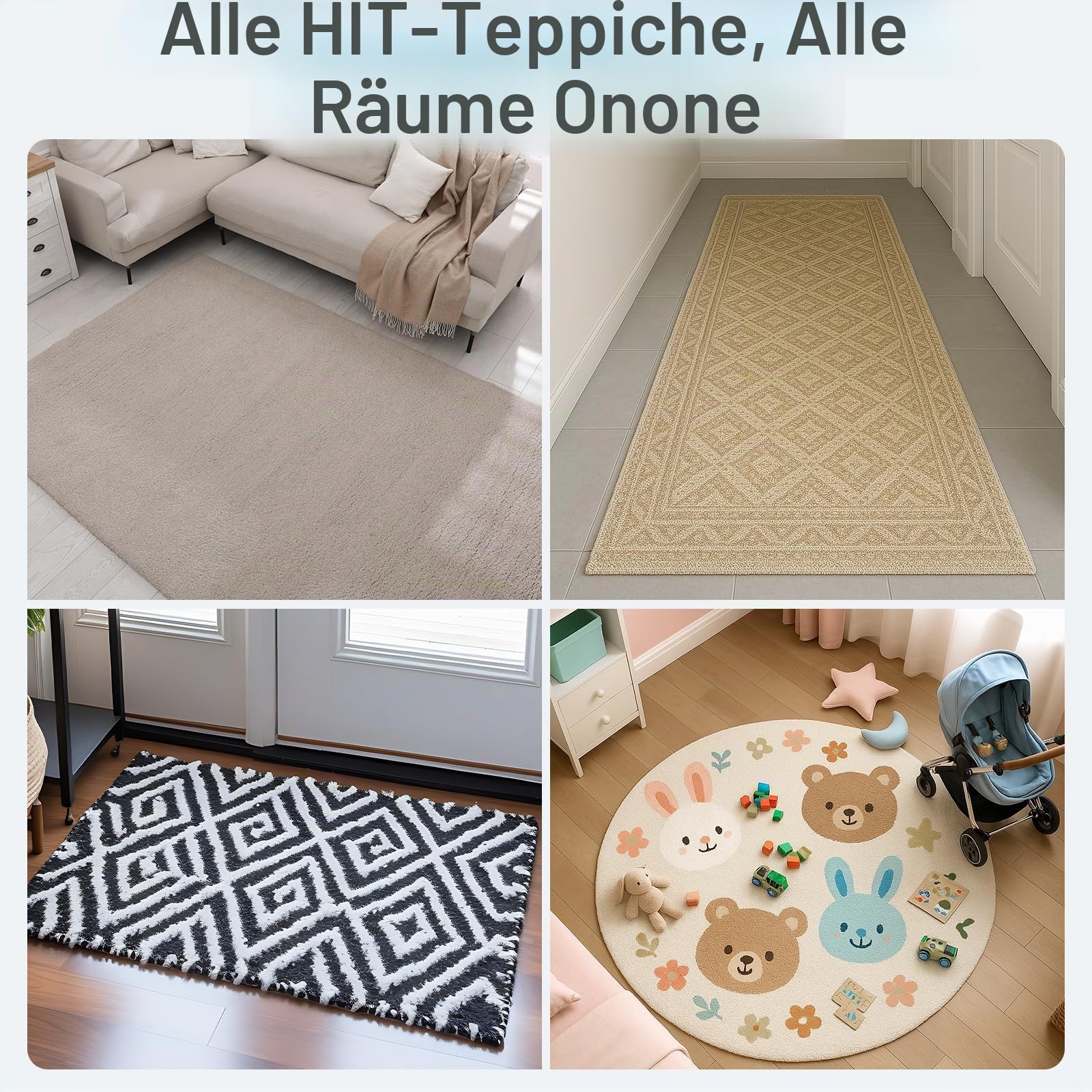 Home Techpro Teppichband, Greifer für Teppich für Hartholzböden, doppelseitig, wiederverwendbar, Unterteppich-Klebeband, Anti-Rutsch-Griffe für Teppiche, rutschfeste Teppich-Pads