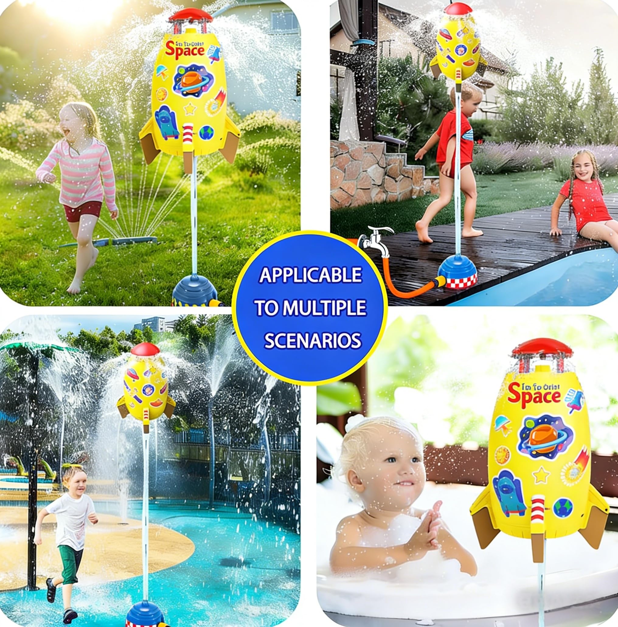 Giochi Acqua Bambini - Lanciarazzi ad Acqua per Giardino e Prato, Regalo di Compleanno per Bambini e Bambine da 3 a 14 Anni