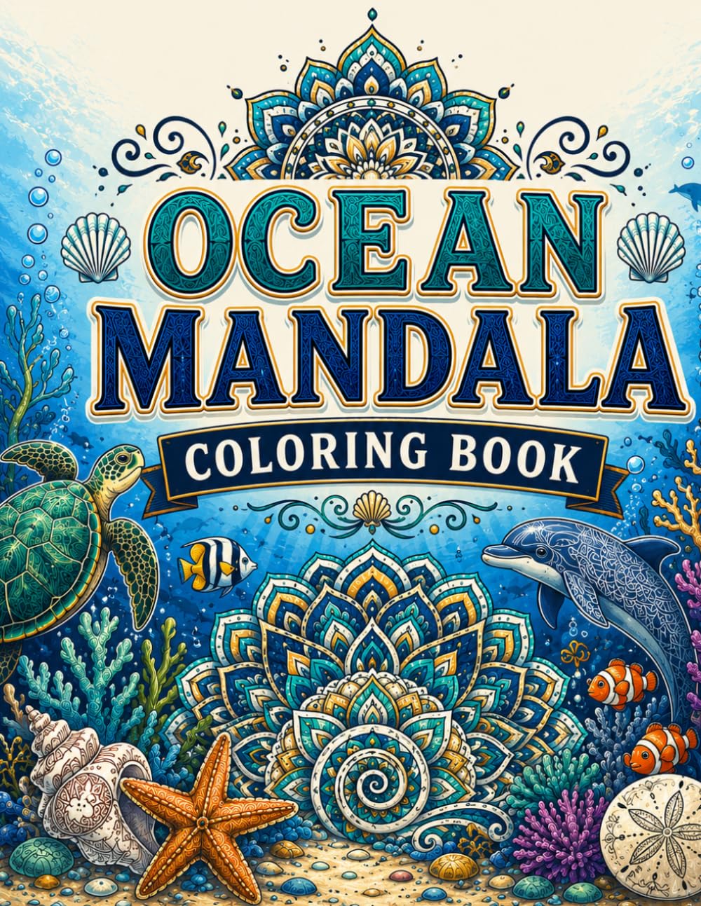Ocean Mandala Coloring Book: Sea Life Patterns, Marine Wildlife and Intricate Underwater Designs for Adults