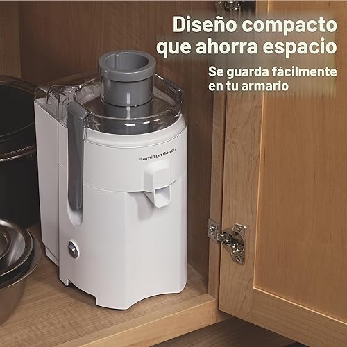 Miniatura 3 de Hamilton Beach HealthSmart - Exprimidor centrífugo compacto, canal de alimentación de 2.4 pulgadas para frutas y verduras, fácil de limpiar, sin