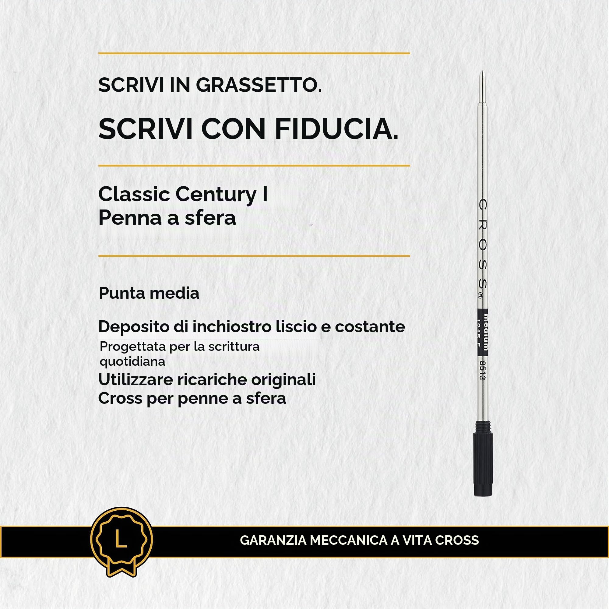 A. T. Cross Roller Ball Classic Century Nero Vernice in confezione regalo