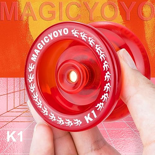 Miniatura 2 de MAGICYOYO Responsive YoYo K1-Plus para niños principiantes con bolsa de almacenamiento Yoyo + 12 cuerdas de Yoyo y guante de regalo (rojo cristal)