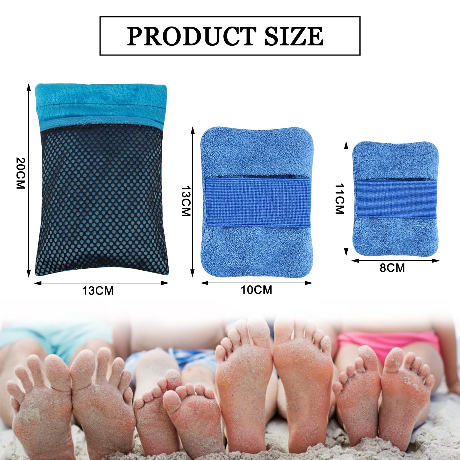 Set De 3 Removedores De Arena Para Playa | Bolsa De Polvo De Talco | 3 Tamaños (adulto Y Niños) | Reutilizable | Ideal Para Vacaciones Y Camping
